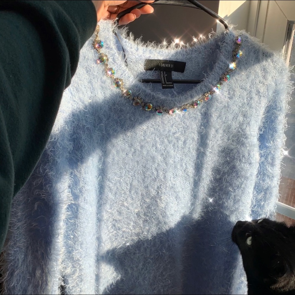 Faux fur sweater